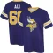 Alan Ali Name & Number Game Day V-Neck T-Shirt - Purple