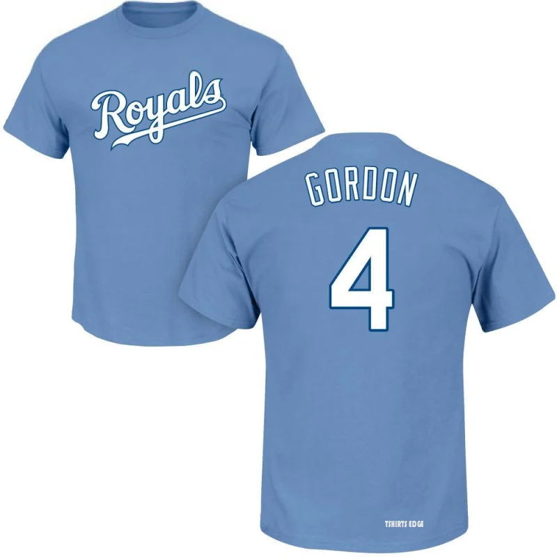 Alex Gordon Name & Number T-Shirt - Light Blue - Tshirtsedge