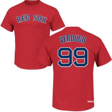 Alex Verdugo Boston Red Sox Women's Navy Name and Number Banner Wave V-Neck  T-Shirt 
