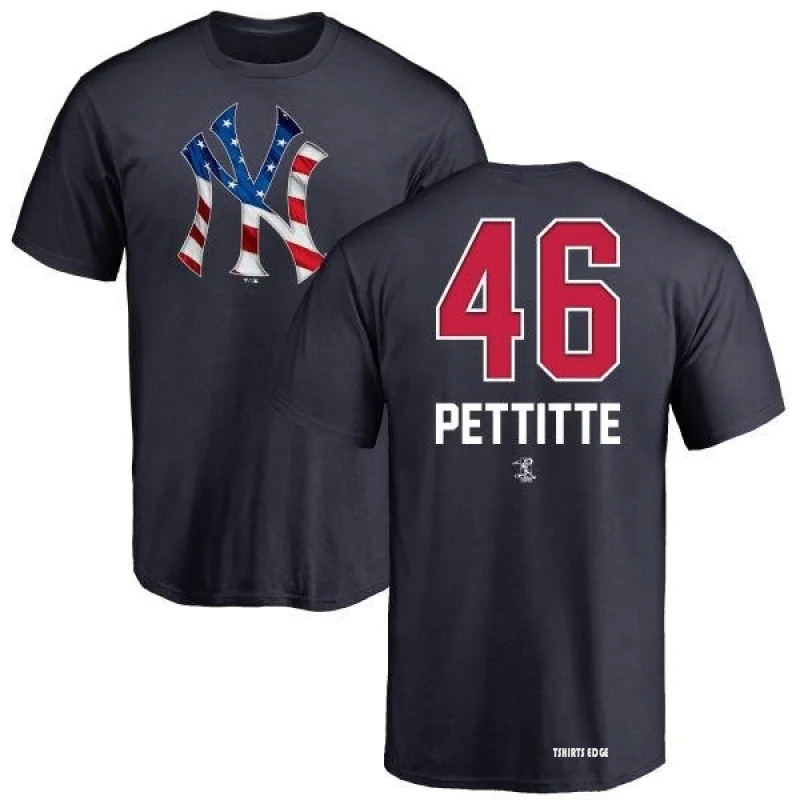 Andy Pettitte Houston Astros Women's Navy Name and Number Banner Wave  V-Neck T-Shirt 