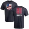 Angus Booth Name and Number Banner Wave T-Shirt - Navy