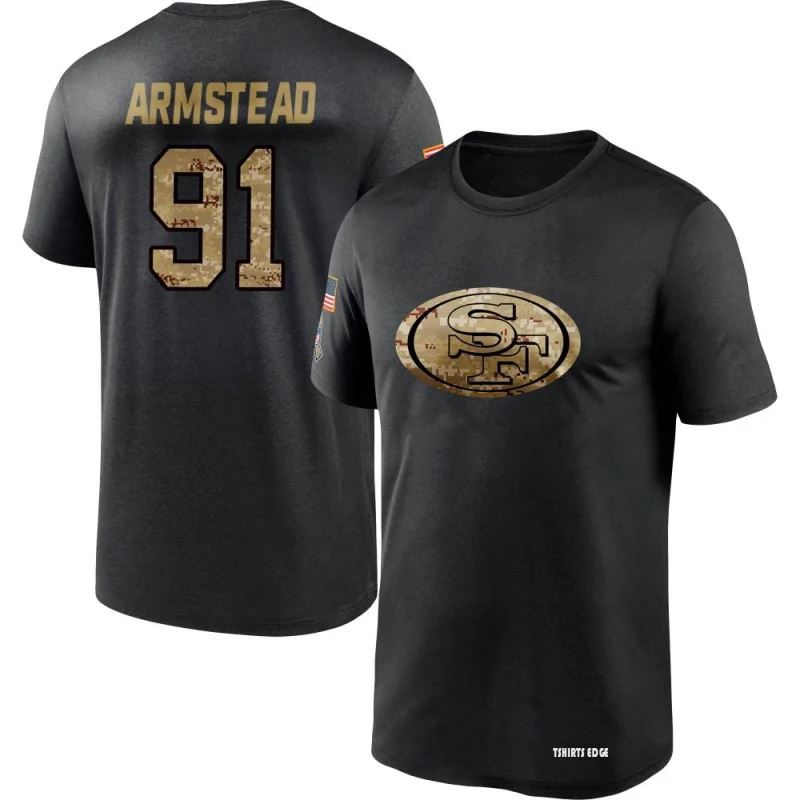 Arik Armstead 2020 Salute To Service Performance T-Shirt - Black