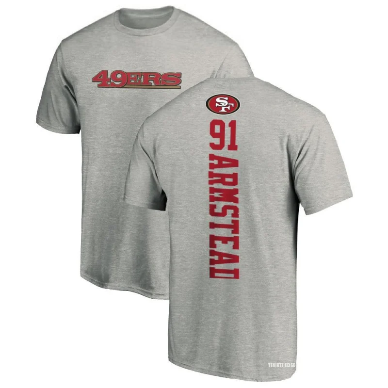 Women's Arik Armstead Backer V-Neck T-Shirt - Ash - Tshirtsedge