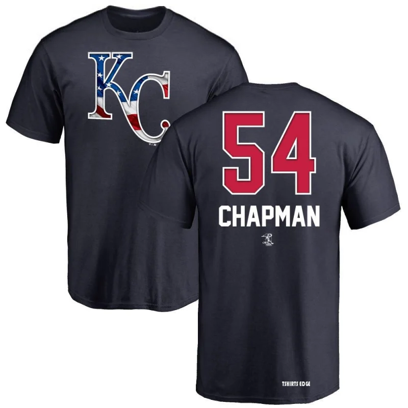 Aroldis Chapman Name and Number Banner Wave T-Shirt - Navy