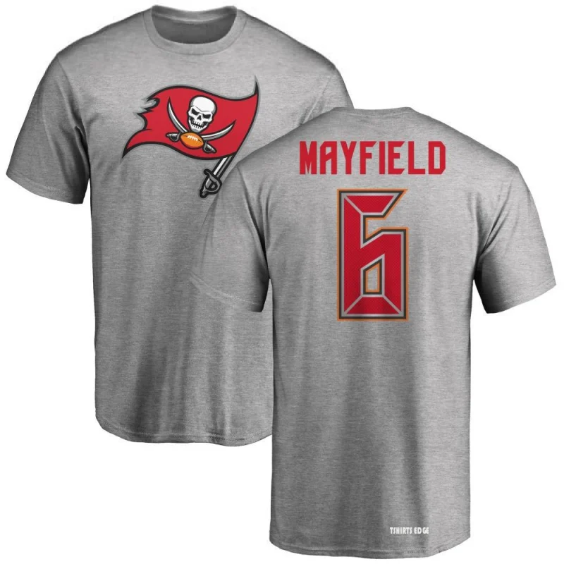 Baker Mayfield Name & Number T-Shirt - Ash - Tshirtsedge