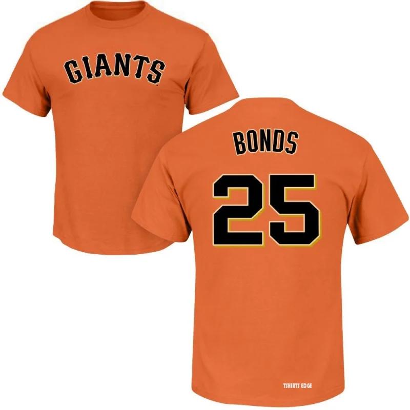 Barry Bonds Name & Number T-Shirt - Orange - Tshirtsedge