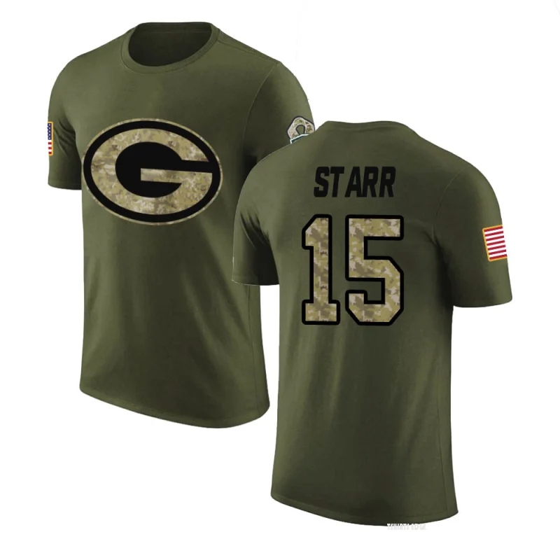 Bart Starr Legend Salute to Service T-Shirt - Olive - Tshirtsedge