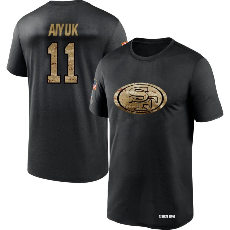 Brandon Aiyuk 2020 Salute To Service Performance T-Shirt - Black