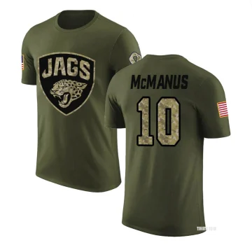 Tshirtsedge Women's Brandon McManus Legend Salute to Service Scoop Neck T-Shirt - Olive