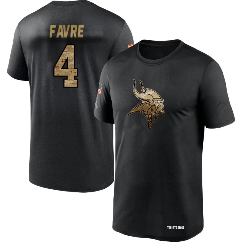 Brett Favre 2020 Salute To Service Performance T-Shirt - Black - Tshirtsedge