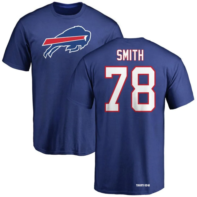 Bruce Smith Name & Number T-Shirt - Royal - Tshirtsedge