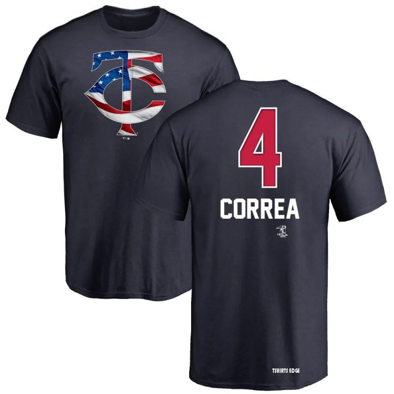 Women's Carlos Correa Name & Number T-Shirt - Navy - Tshirtsedge