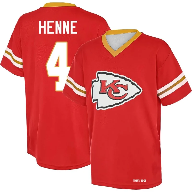 Chad Henne Name & Number Game Day V-Neck T-Shirt - Red - Tshirtsedge