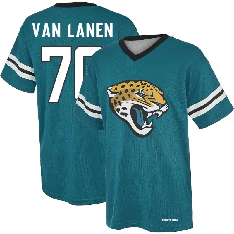 Cole Van Lanen Name & Number Game Day V-Neck T-Shirt - Teal - Tshirtsedge