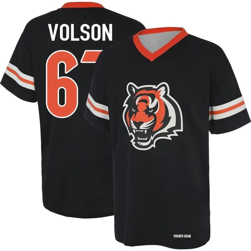 Cordell Volson Name & Number Game Day V-Neck T-Shirt - Black - Tshirtsedge