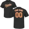 Custom Name & Number T-Shirt - Black