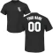 Custom Name & Number T-Shirt - Black