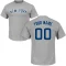 Custom Name & Number T-Shirt - Gray