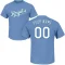 Custom Name & Number T-Shirt - Light Blue