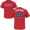 Custom Name & Number T-Shirt - Red