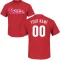 Custom Name & Number T-Shirt - Red