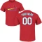 Custom Name & Number T-Shirt - Red