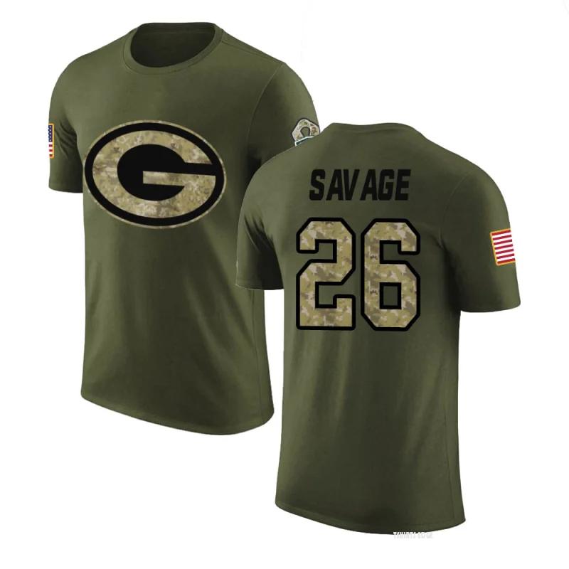 Tshirtsedge Darnell Savage Legend Salute to Service T-Shirt - Olive