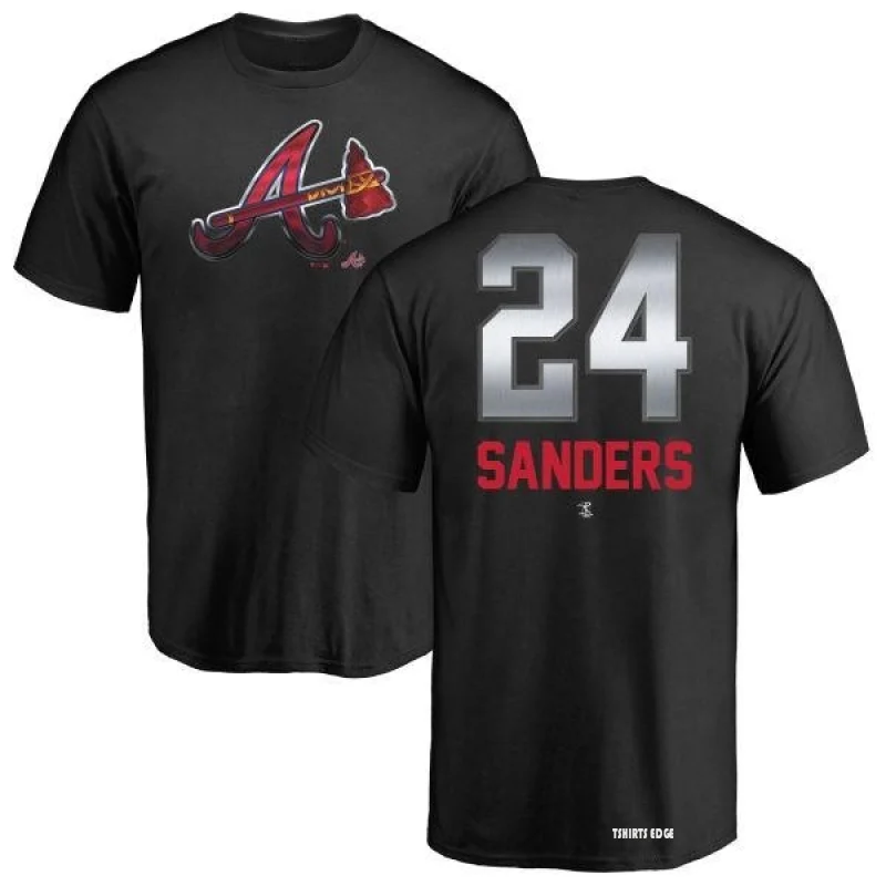 Deion Sanders Atlanta Braves Men's Black Midnight Mascot T-Shirt 