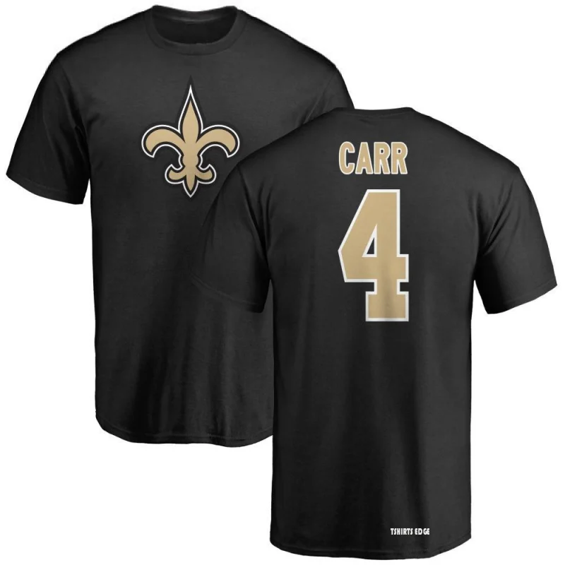 Derek Carr Name & Number Game Day V-Neck T-Shirt - Black - Tshirtsedge