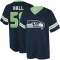 Derick Hall Name & Number Game Day V-Neck T-Shirt - Navy