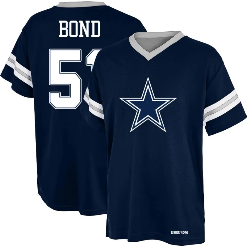 Devante Bond Name & Number Game Day V-Neck T-Shirt - Navy Blue