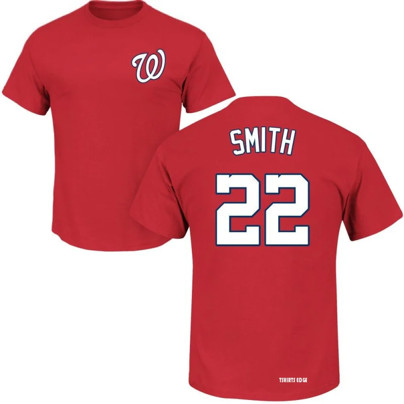 Women's Dominic Smith Name & Number T-Shirt - Red - Tshirtsedge