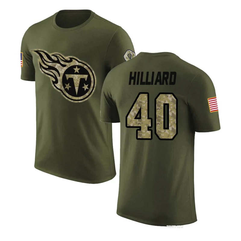 Dontrell Hilliard Legend Salute to Service T-Shirt - Olive - Tshirtsedge