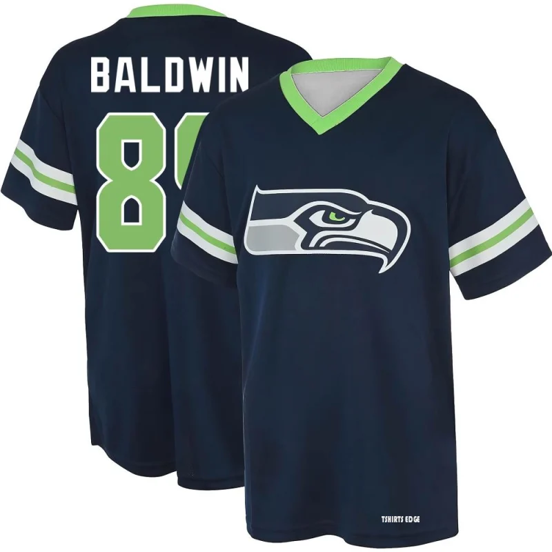 Doug Baldwin Name & Number Game Day V-Neck T-Shirt - Navy - Tshirtsedge