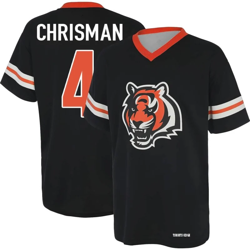 Drue Chrisman Name & Number Game Day V-Neck T-Shirt - Black