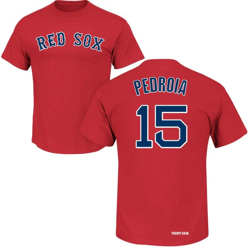 Women's Dustin Pedroia Name & Number T-Shirt - Red - Tshirtsedge