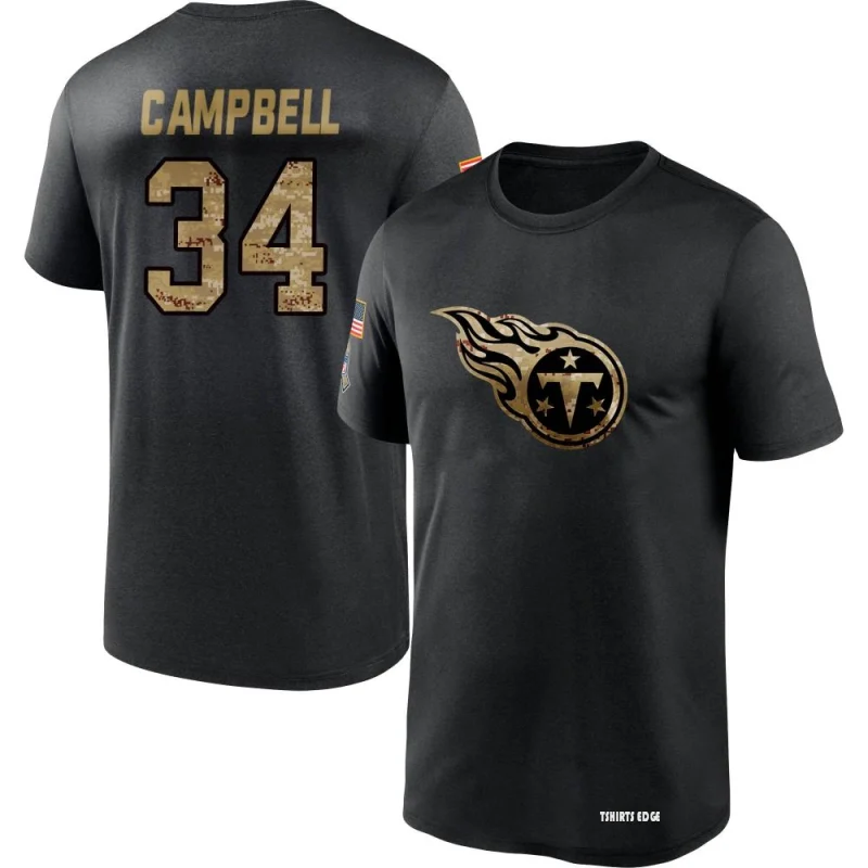 Earl Campbell 2020 Salute To Service Performance T-Shirt - Black -  Tshirtsedge
