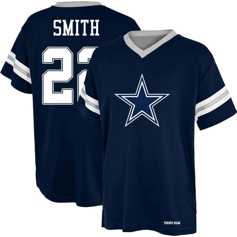 Emmitt Smith Name & Number Game Day V-Neck T-Shirt - Navy Blue