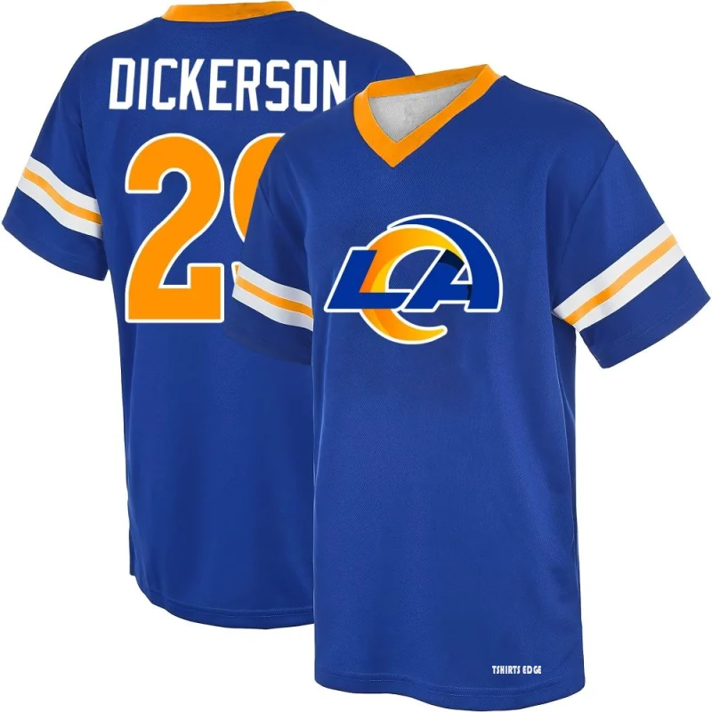 Eric Dickerson Name & Number Game Day V-Neck T-Shirt - Royal - Tshirtsedge