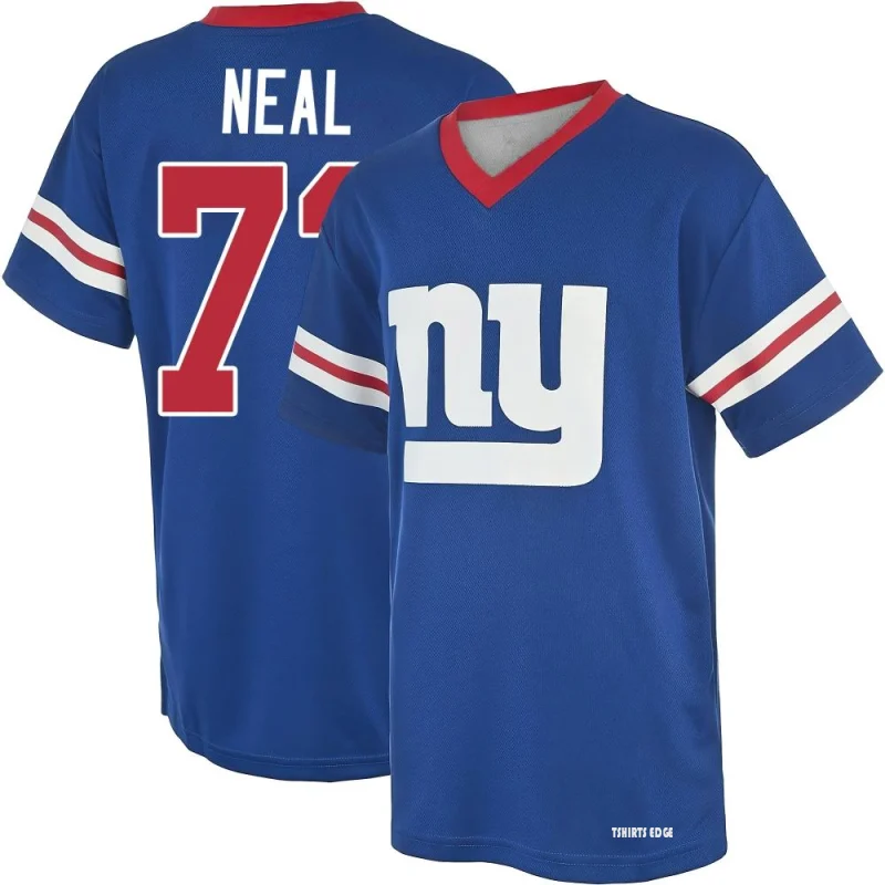 Evan Neal Name & Number Game Day V-Neck T-Shirt - Royal - Tshirtsedge