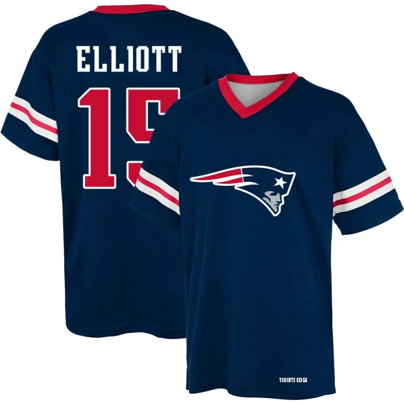 Ezekiel Elliott Name & Number T-Shirt - Red - Tshirtsedge