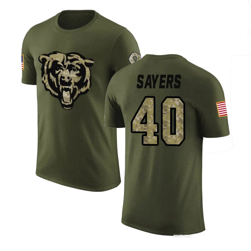 Gale Sayers Legend Salute to Service T-Shirt - Olive - Tshirtsedge