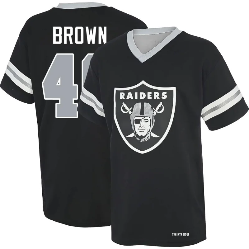 Ike Brown Name & Number Game Day V-Neck T-Shirt - Black - Tshirtsedge