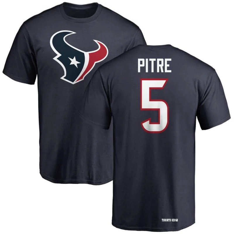 Tshirtsedge Jalen Pitre Name & Number T-Shirt - Navy