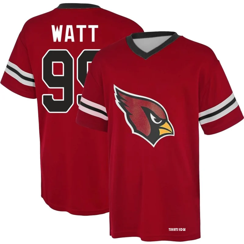 J.J. Watt Name & Number Game Day V-Neck T-Shirt - Red - Tshirtsedge