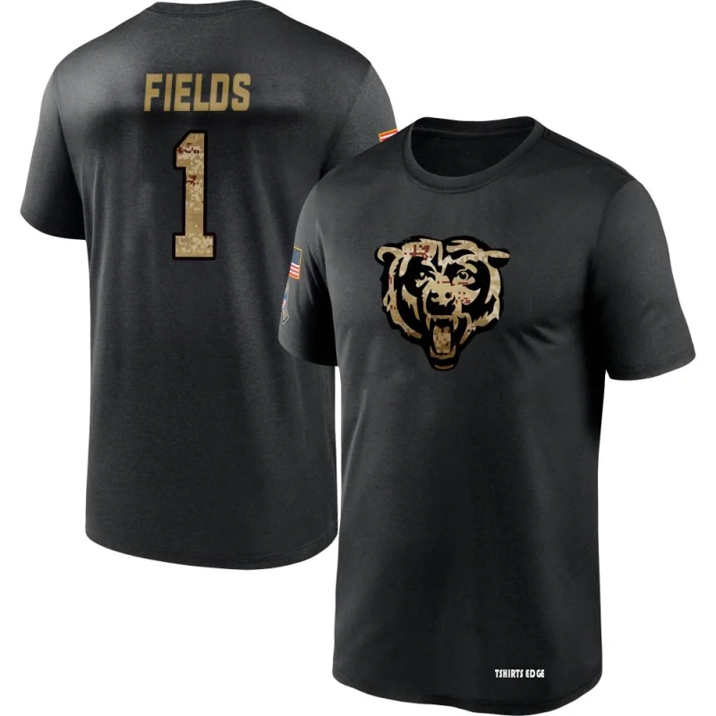 Justin Fields 2020 Salute To Service Performance T-Shirt - Black -  Tshirtsedge