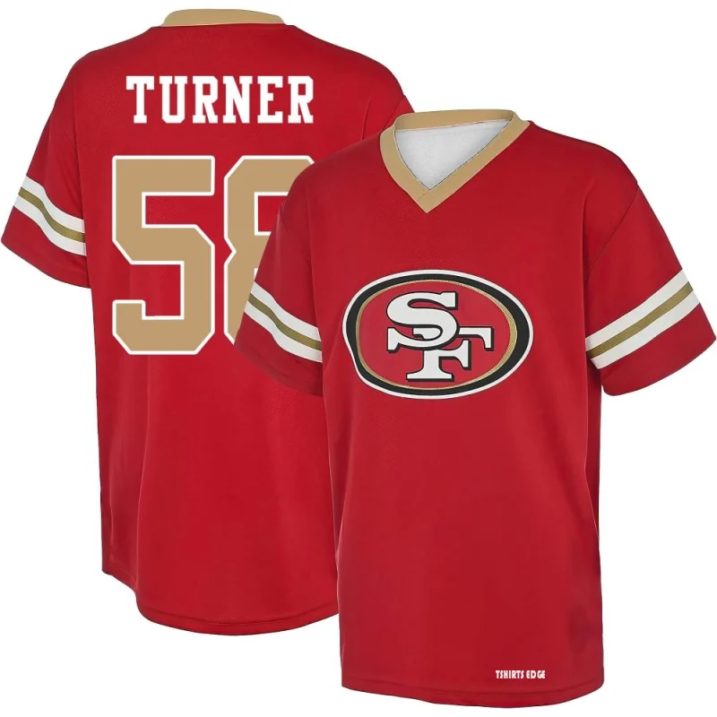 Keena Turner Name & Number Game Day V-Neck T-Shirt - Red - Tshirtsedge