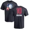 Kendall Brown Name and Number Banner Wave T-Shirt - Navy