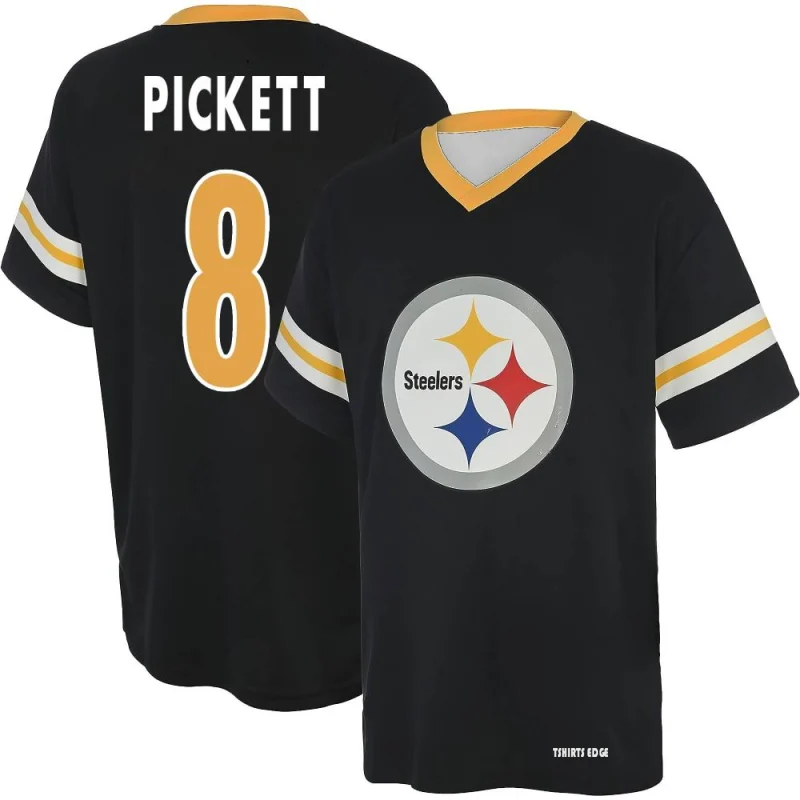 Kenny Pickett Pittsburgh Steelers Women's Gold Name & Number Logo