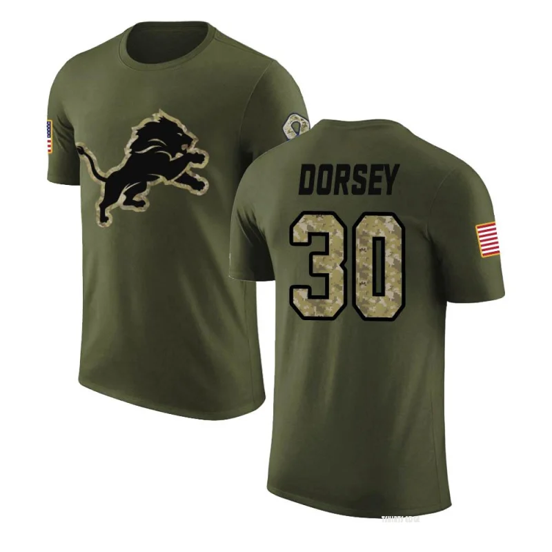 Khalil Dorsey Detroit Lions Women's Legend Olive Salute to Service Scoop  Neck T-Shirt